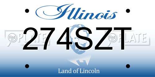 274SZT Illinois License Plate