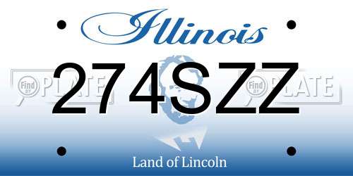 274SZZ Illinois License Plate