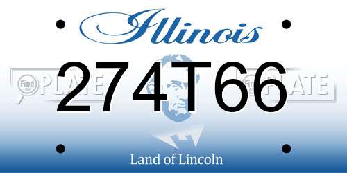 274T66 Illinois License Plate