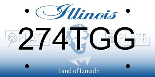 274TGG Illinois License Plate