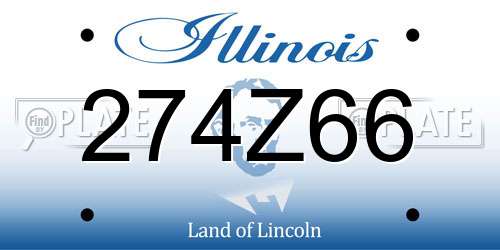 274Z66 Illinois License Plate