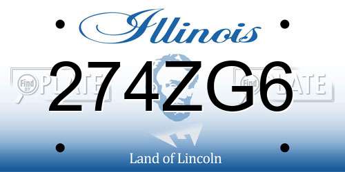 274ZG6 Illinois License Plate