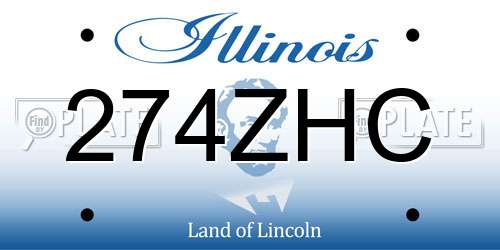 274ZHC Illinois License Plate