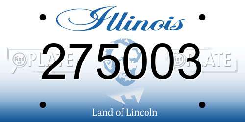 275003 Illinois License Plate