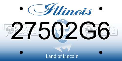 27502G6 Illinois License Plate