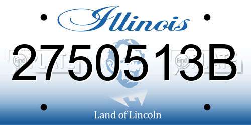 2750513B Illinois License Plate