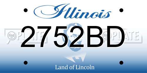 2752BD Illinois License Plate