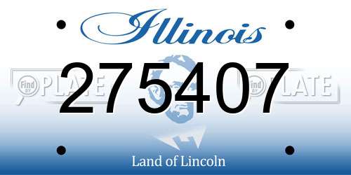 275407 Illinois License Plate