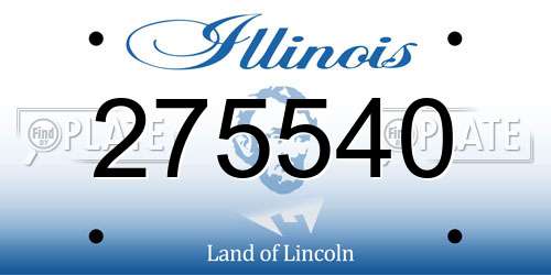 275540 Illinois License Plate
