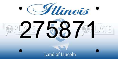 275871 Illinois License Plate