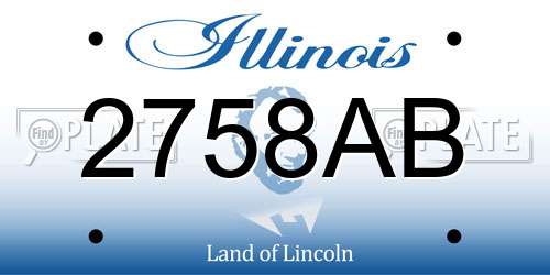 2758AB Illinois License Plate