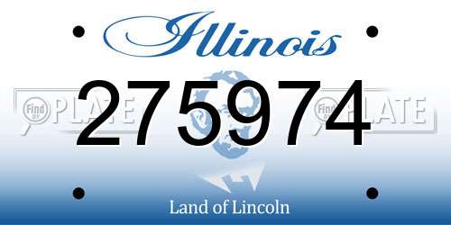 275974 Illinois License Plate