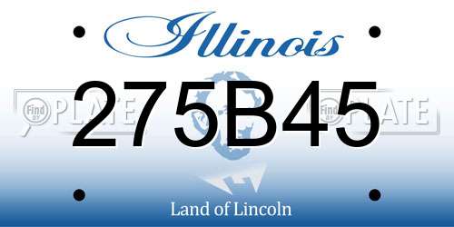 275B45 Illinois License Plate
