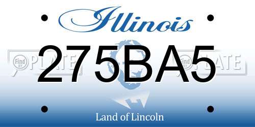 275BA5 Illinois License Plate
