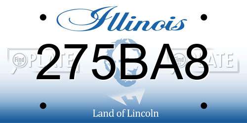 275BA8 Illinois License Plate