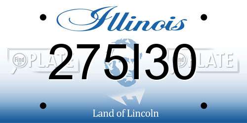 275I30 Illinois License Plate