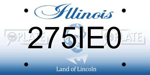 275IE0 Illinois License Plate