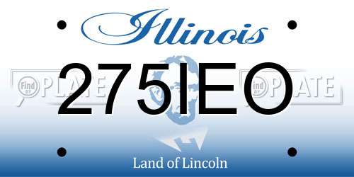 275IEO Illinois License Plate