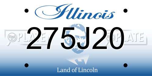 275J20 Illinois License Plate