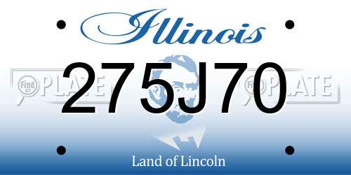275J70 Illinois License Plate