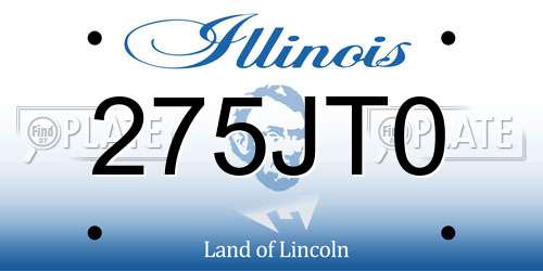 275JT0 Illinois License Plate