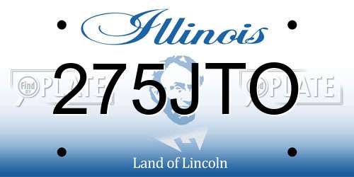 275JTO Illinois License Plate