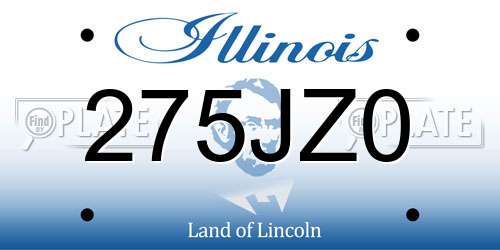 275JZ0 Illinois License Plate