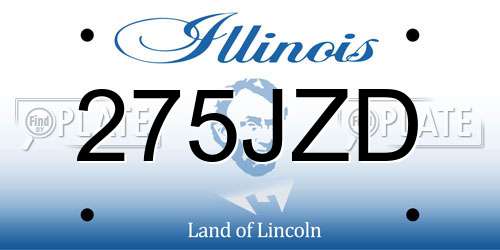 275JZD Illinois License Plate