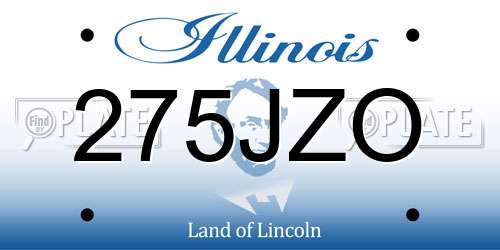 275JZO Illinois License Plate