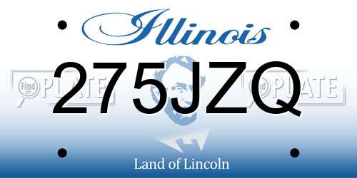 275JZQ Illinois License Plate