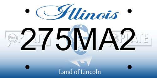 275MA2 Illinois License Plate