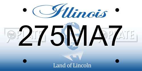 275MA7 Illinois License Plate