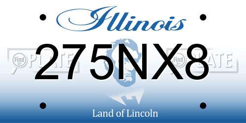 275NX8 Illinois License Plate