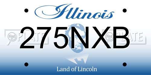 275NXB Illinois License Plate