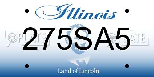 275SA5 Illinois License Plate