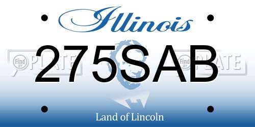 275SAB Illinois License Plate