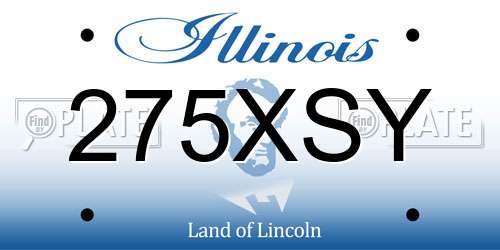 275XSY Illinois License Plate
