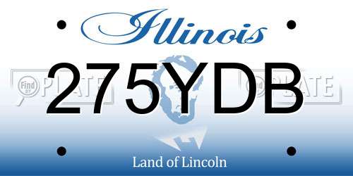 275YDB Illinois License Plate