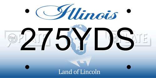 275YDS Illinois License Plate