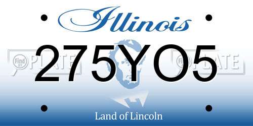 275YO5 Illinois License Plate