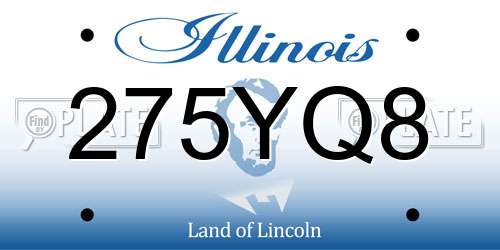 275YQ8 Illinois License Plate