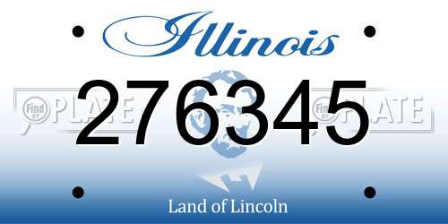 276345 Illinois License Plate