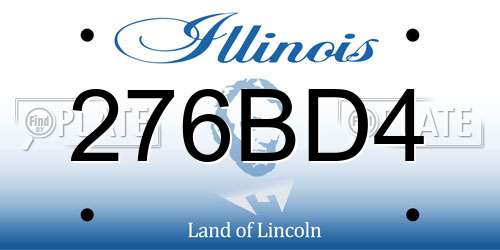 276BD4 Illinois License Plate