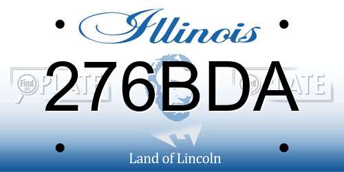 276BDA Illinois License Plate