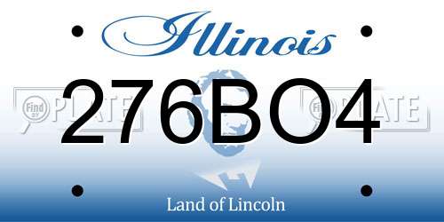 276BO4 Illinois License Plate