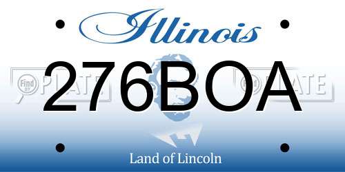276BOA Illinois License Plate