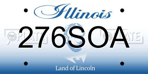 276SOA Illinois License Plate