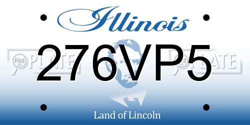276VP5 Illinois License Plate