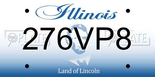 276VP8 Illinois License Plate