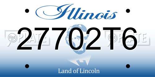 27702T6 Illinois License Plate